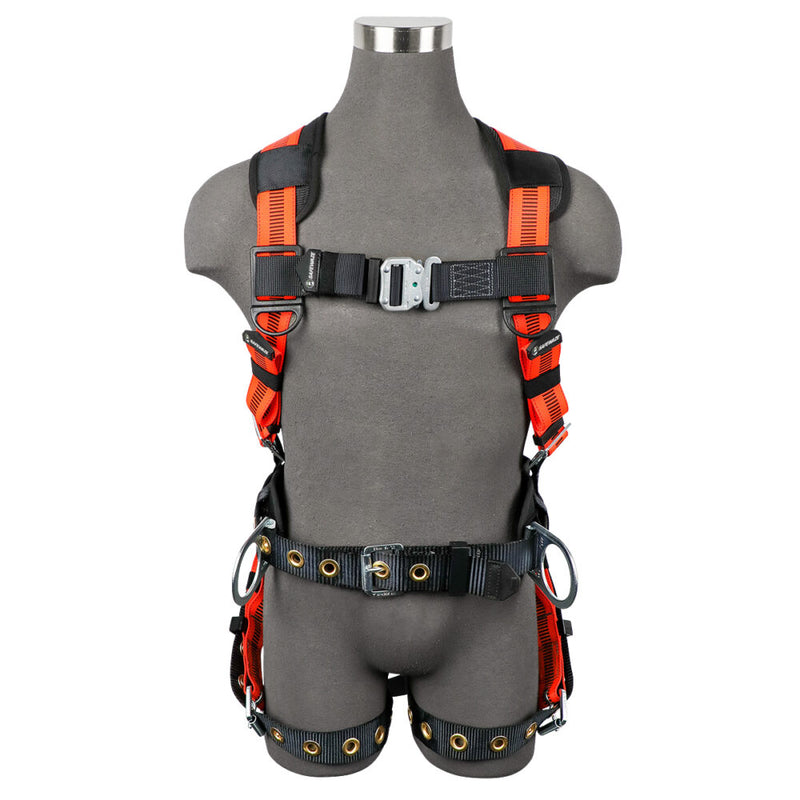 Safewaze V-Line Construction Harness: 3D, QC Chest, TB Legs