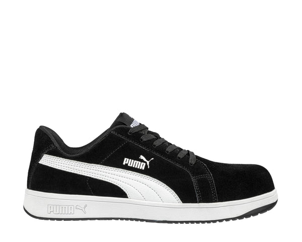 PUMA WOMENS ICONIC SUEDE BLACK LOW ASTM EH Safety Shoe #640115