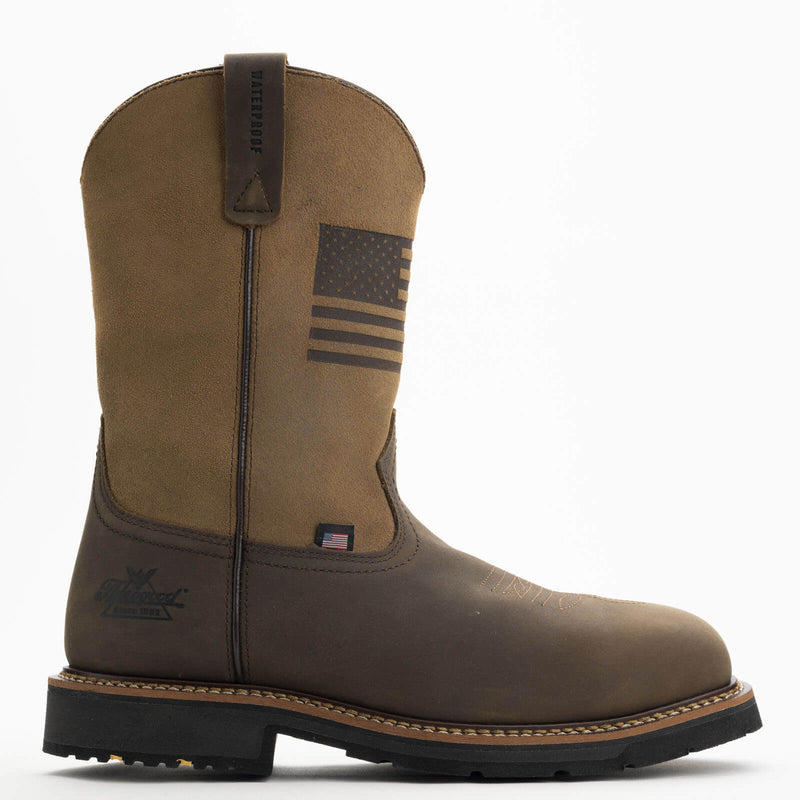 Thorogood Western Work – Waterproof Crazy Horse/Tan – 11″ Safety Toe