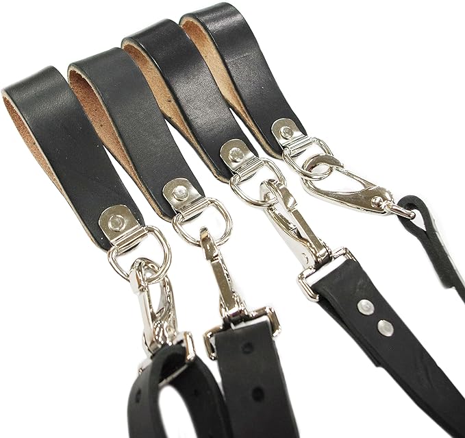 Heavy Duty Leather Suspender D-Ring Loops (Pack of 4) - Rudedog USA