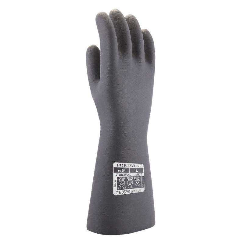 Portwest Neoprene Chemical Gauntlet Black A820 - HardHatGear