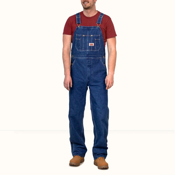 Round House Men's Stone Washed Blue Denim Overall #699