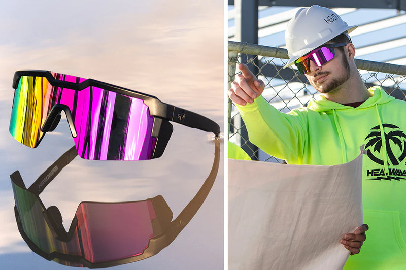 Heat Wave Future Tech Sunglasses: Black Frame Savage Spectrum Z87+ - HardHatGear