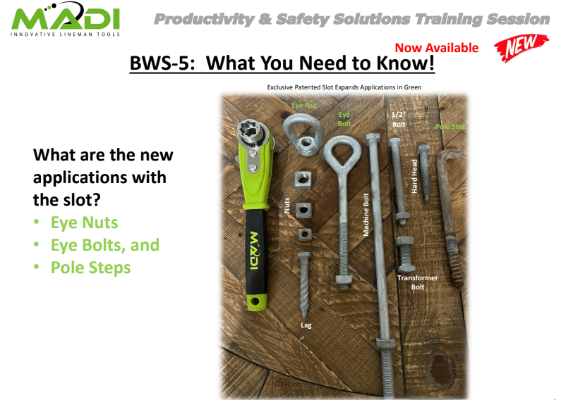 Madi 5-in-1 Slotted Insulated Big Wrench - BWS-5