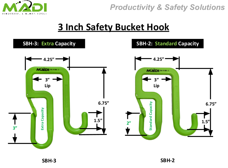 Madi 3" Safety Bucket Hooks