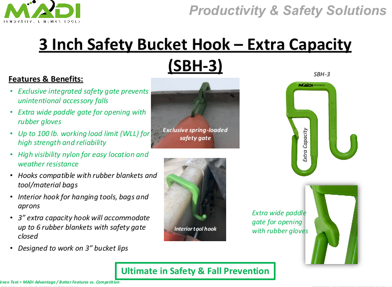 Madi 3" Safety Bucket Hooks