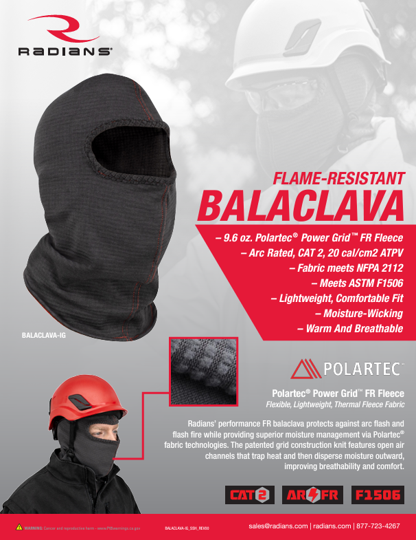 Radians BALACLAVA-IG POLARTEC® Power Grid™ FR Balaclava - HardHatGear