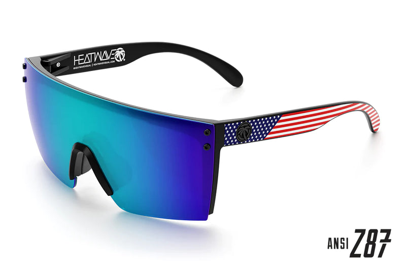 Heat Wave Lazer Face Sunglasses: Stars & Stripes USA  Z87+ - HardHatGear