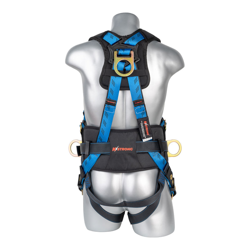 KStrong® Kapture™ Essential+ 5-Point FBH with Back Pad, TB Waist Belt and Legs, 3 D-rings (ANSI) - HardHatGear