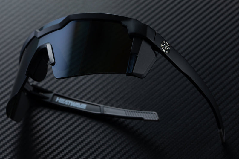 Heat Wave Future Tech Sunglasses: Black Frame/Silver Lens Z87+ - HardHatGear