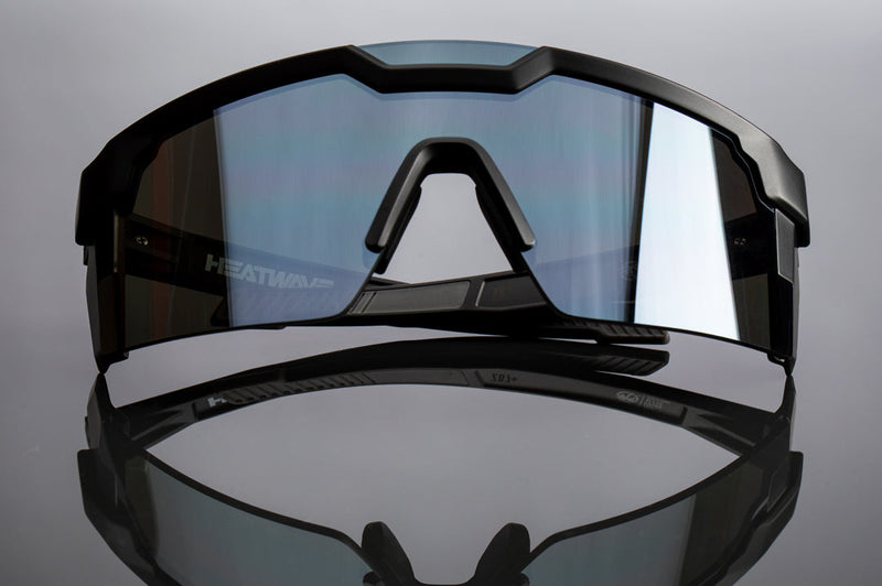 Heat Wave Future Tech Sunglasses: Black Frame/Silver Lens Z87+ - HardHatGear