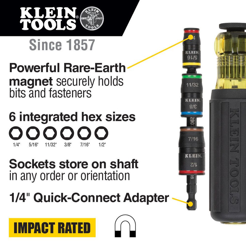 Klein 7-in-1 Impact Flip Socket with Handle