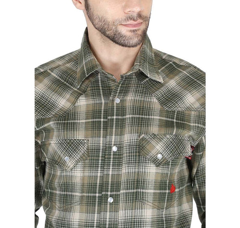 Forge Fr Men's Sage Green Plaid Long Sleeve Shirt - MFRPLDS231 - HardHatGear