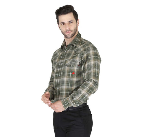 Forge Fr Men's Sage Green Plaid Long Sleeve Shirt - MFRPLDS231 - HardHatGear