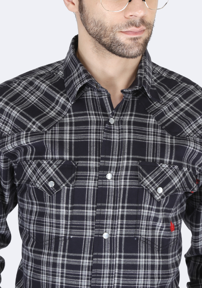 Forge Fr Men's Black Plaid Long Sleeve Shirt - MFRPLDS232 - HardHatGear