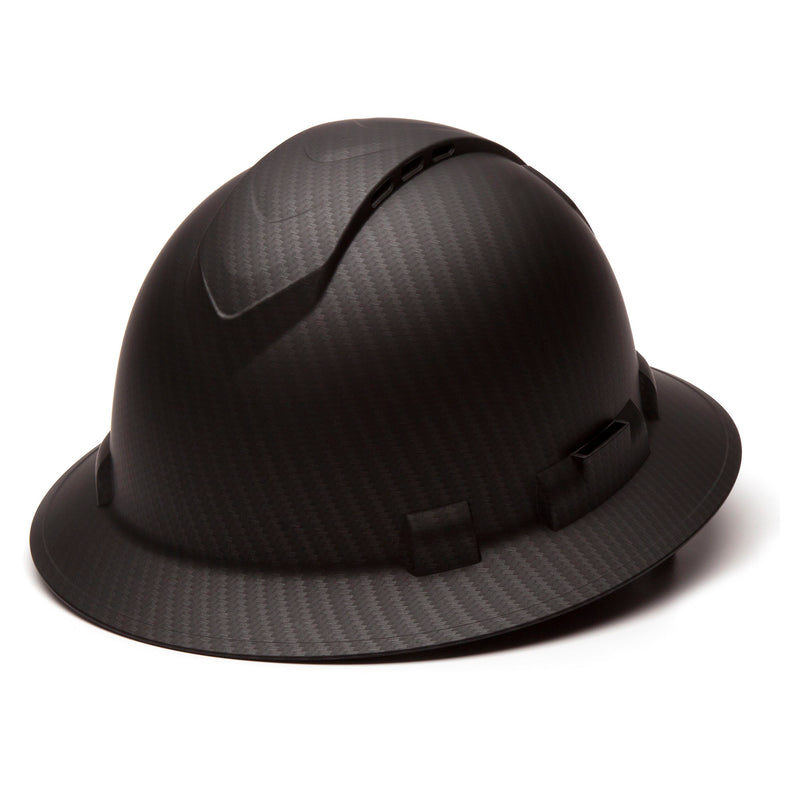 Pyramex Graphite Pattern Full Brim Vented Ratchet Hardhat, Black