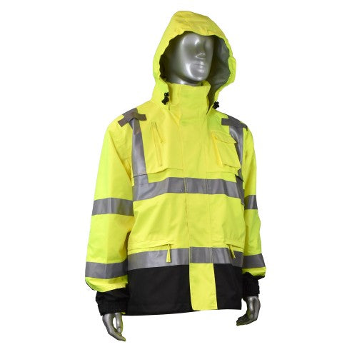 Radians Heavy Duty Rip Stop Waterproof Rain Jacket #RW32-3Z1Y - HardHatGear