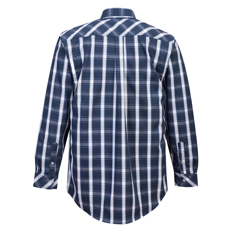 Portwest Bizflame Shirt 88/12 FR-UFR97-Navy Plaid - HardHatGear