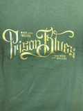Prison Blues Metallic Script T-Shirt-Clearance - HardHatGear