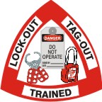 Lock Out Tag Out Trained Hard Hat Marker