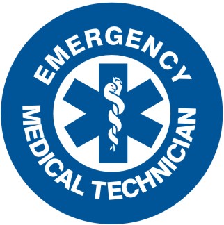 Emergency Medical Technician with BC/BS Symbol Hard Hat Marker HM-19 - HardHatGear