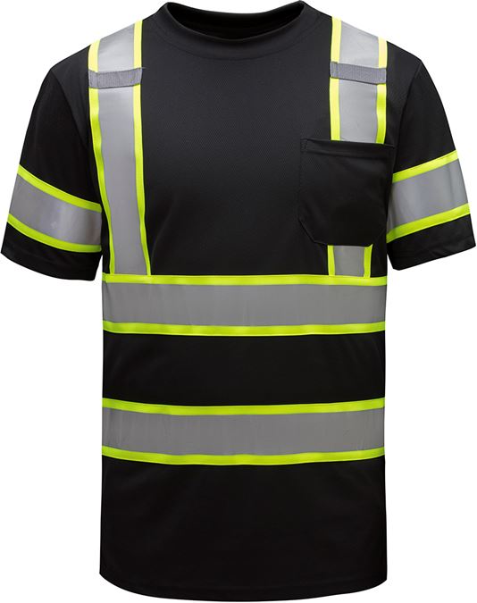 GSS Black Class 3 Two Tone Short Sleeve T-Shirt (Non-ANSI) - HardHatGear